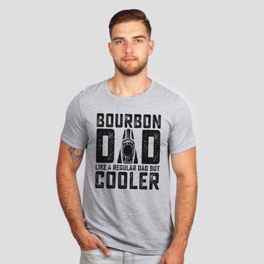 bourbon dad gray shirt